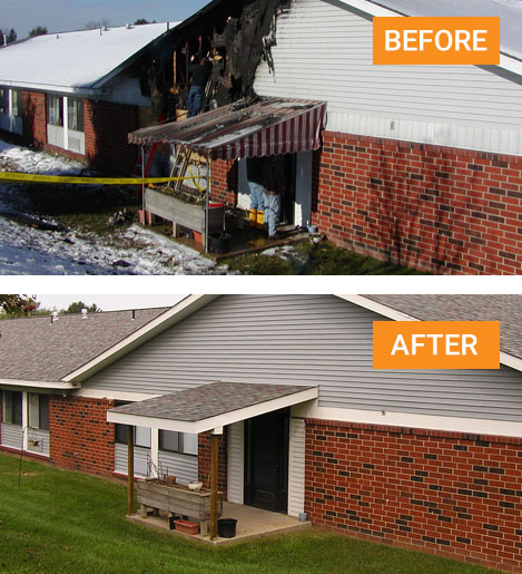 Before and After of Fire Restoration Services